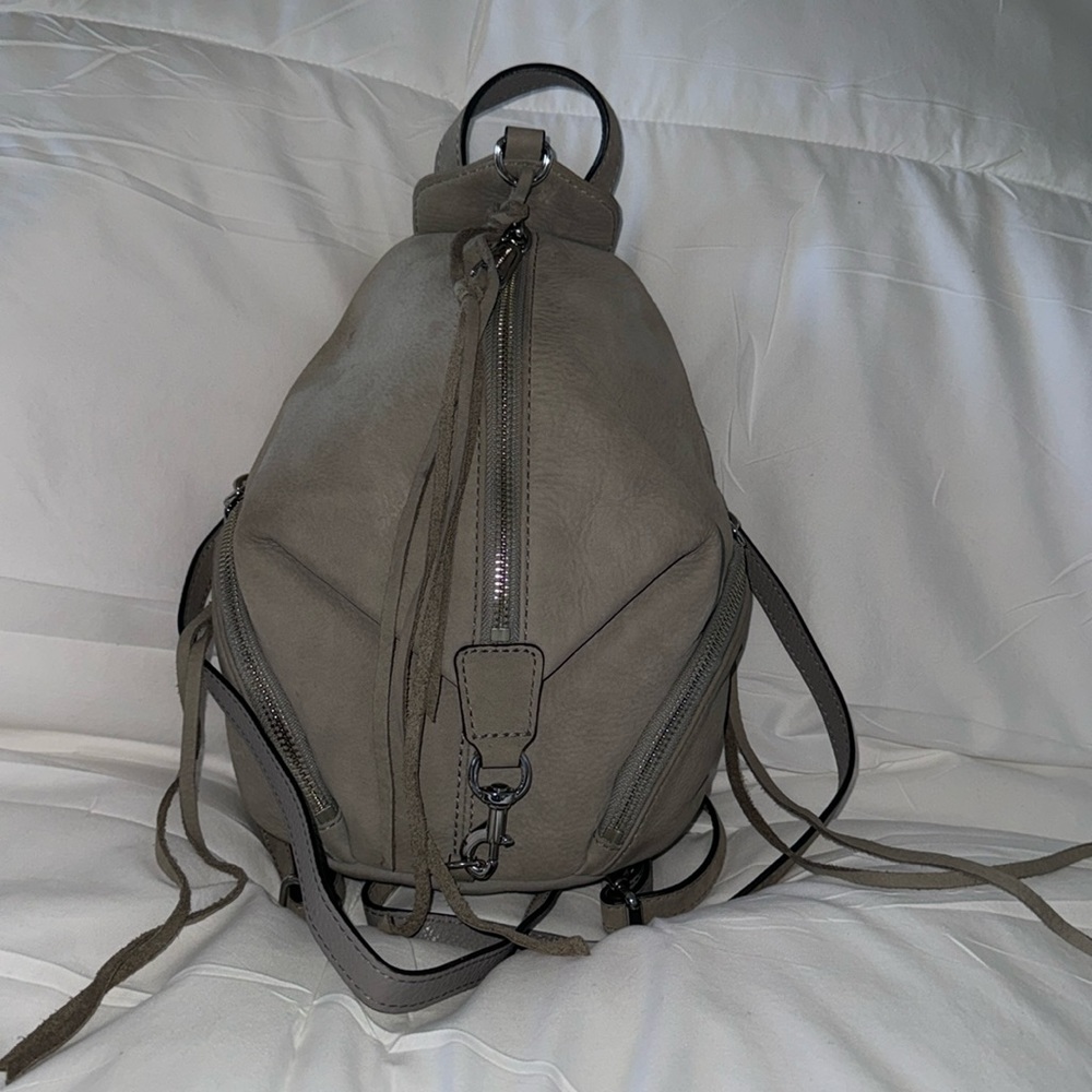 Rebecca Minka gray leather backpack excellent condition